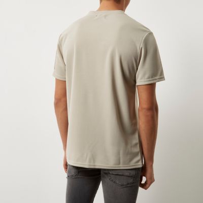 Stone zip sleeve T-shirt